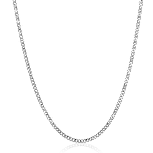 Men'S Rounded Curb Chain Stainless Steel Necklace (3.5Mm) - 22"