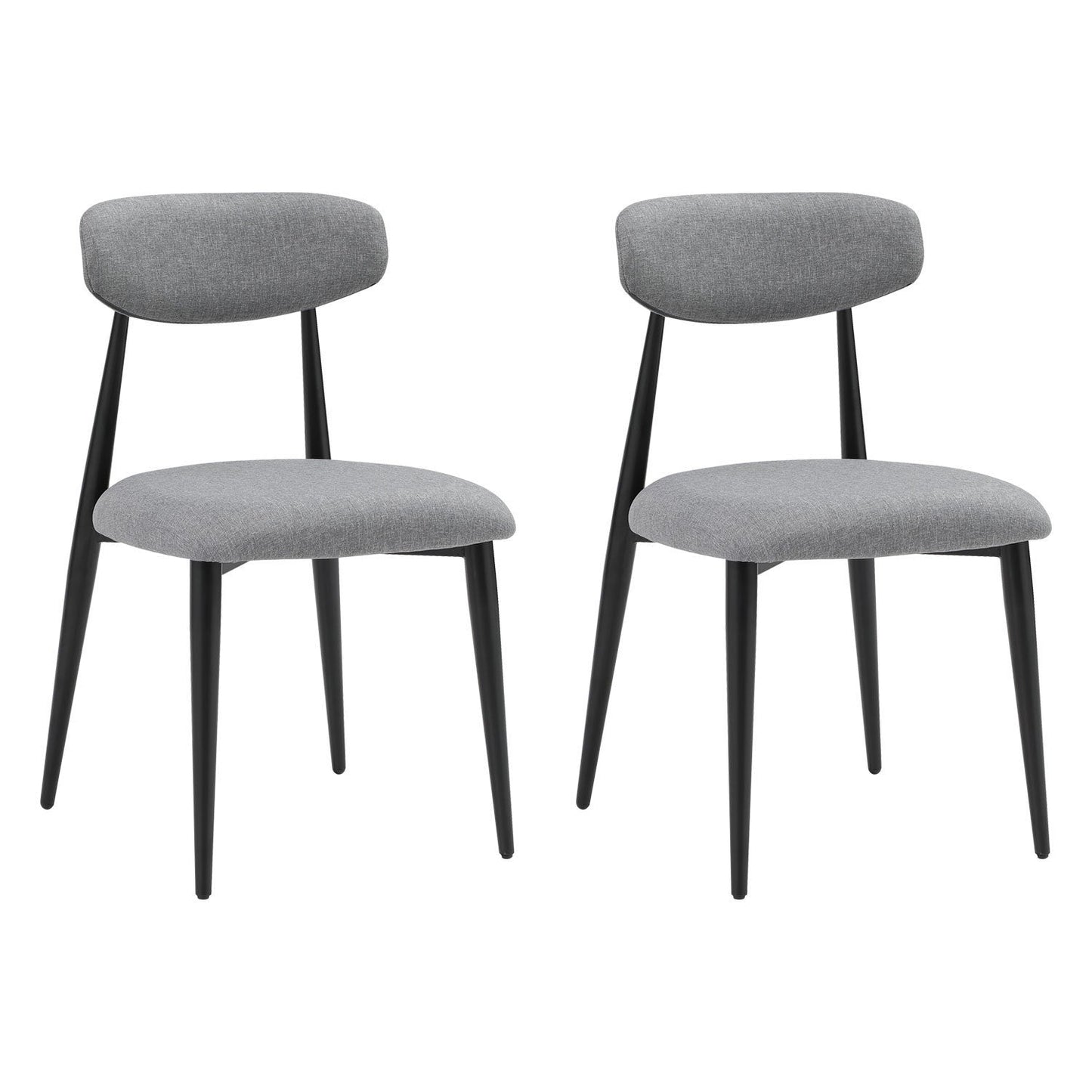 Modern Dining Chairs Set of 2, Curved Backrest Round Upholstered and