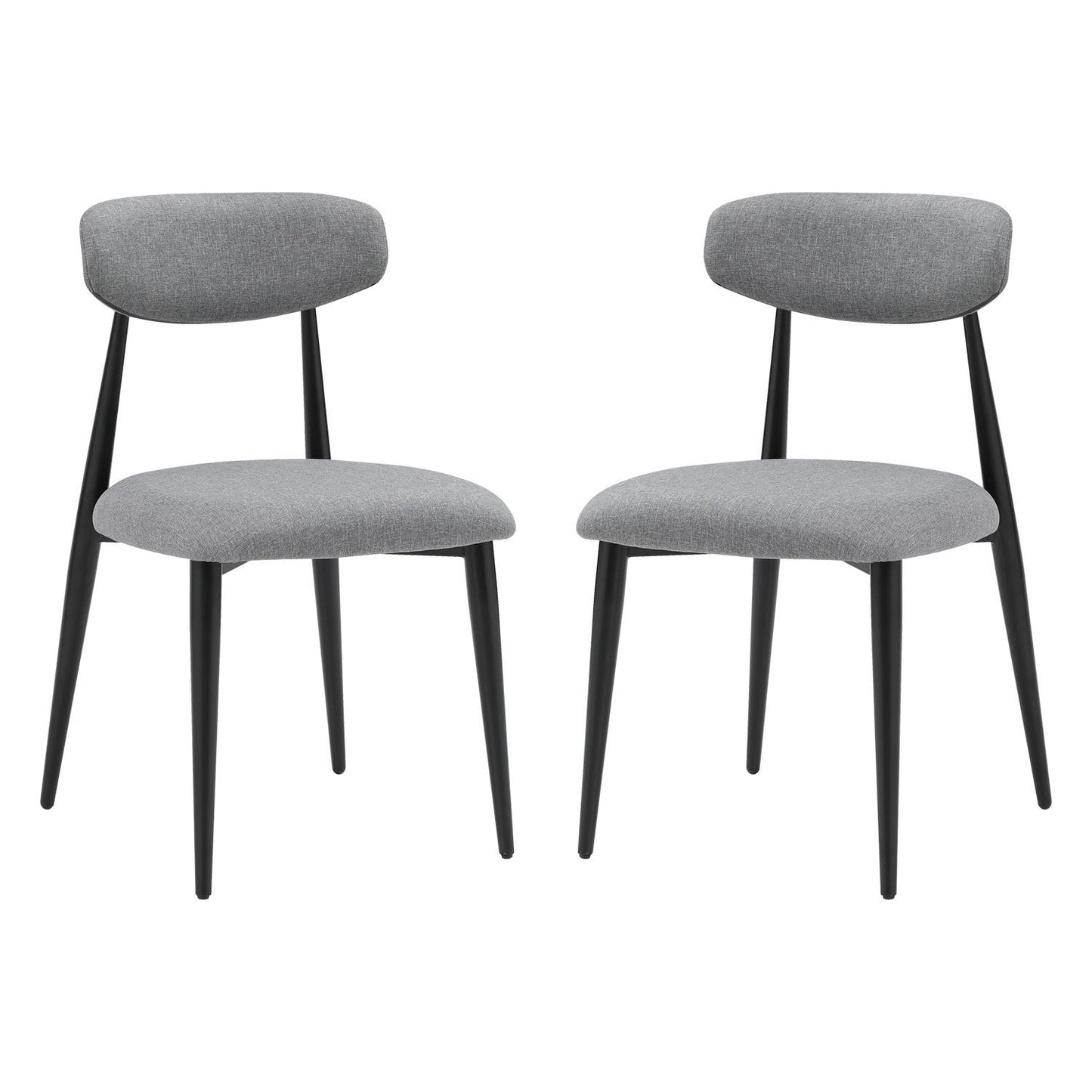 Modern Dining Chairs Set of 2, Curved Backrest Round Upholstered and