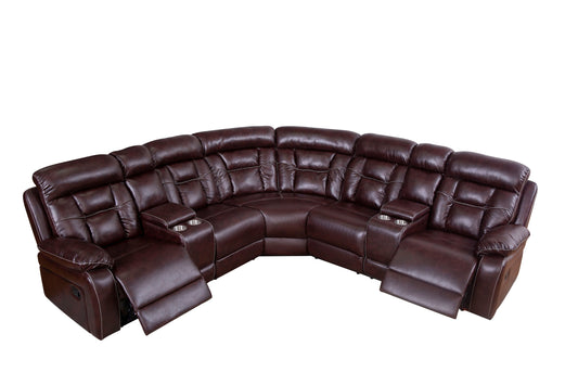 Sectional Sofa with Manual Reclining Brown