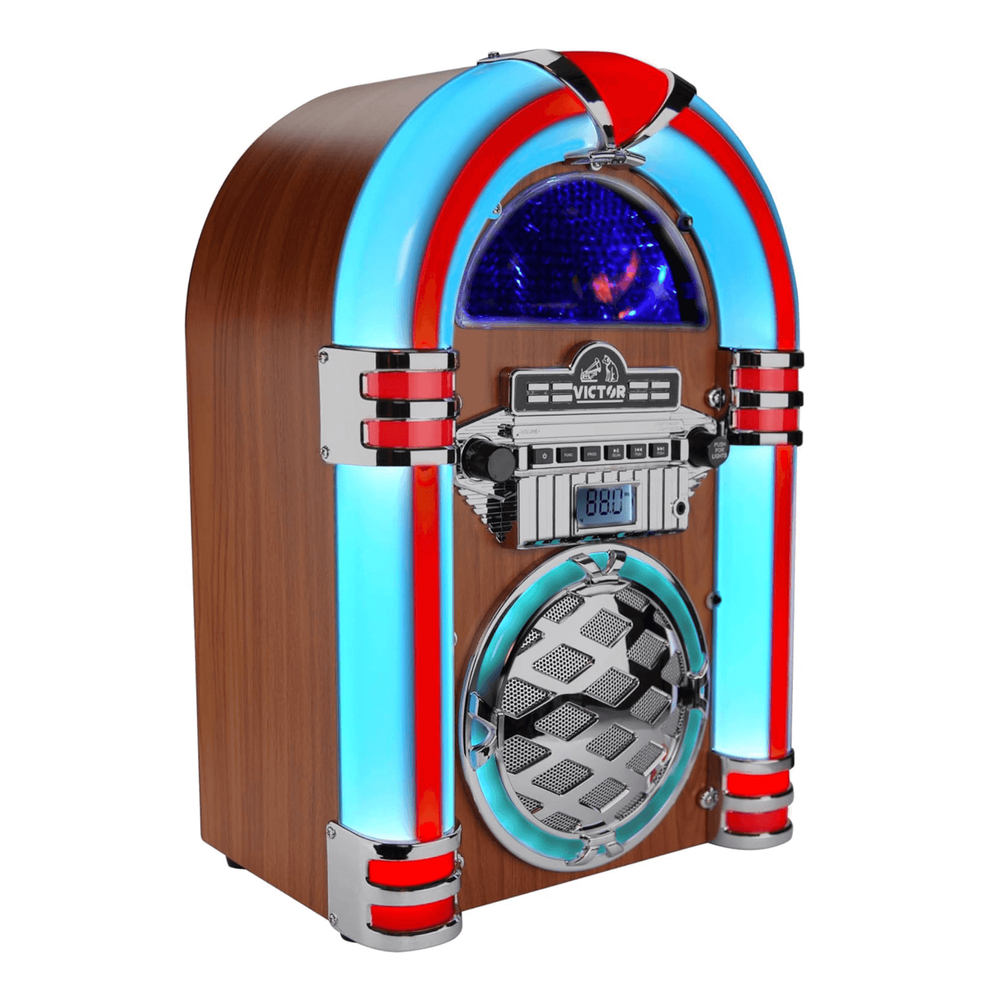 Victor Wilshire Bluetooth Jukebox with Multicolor LED Lighting and FM