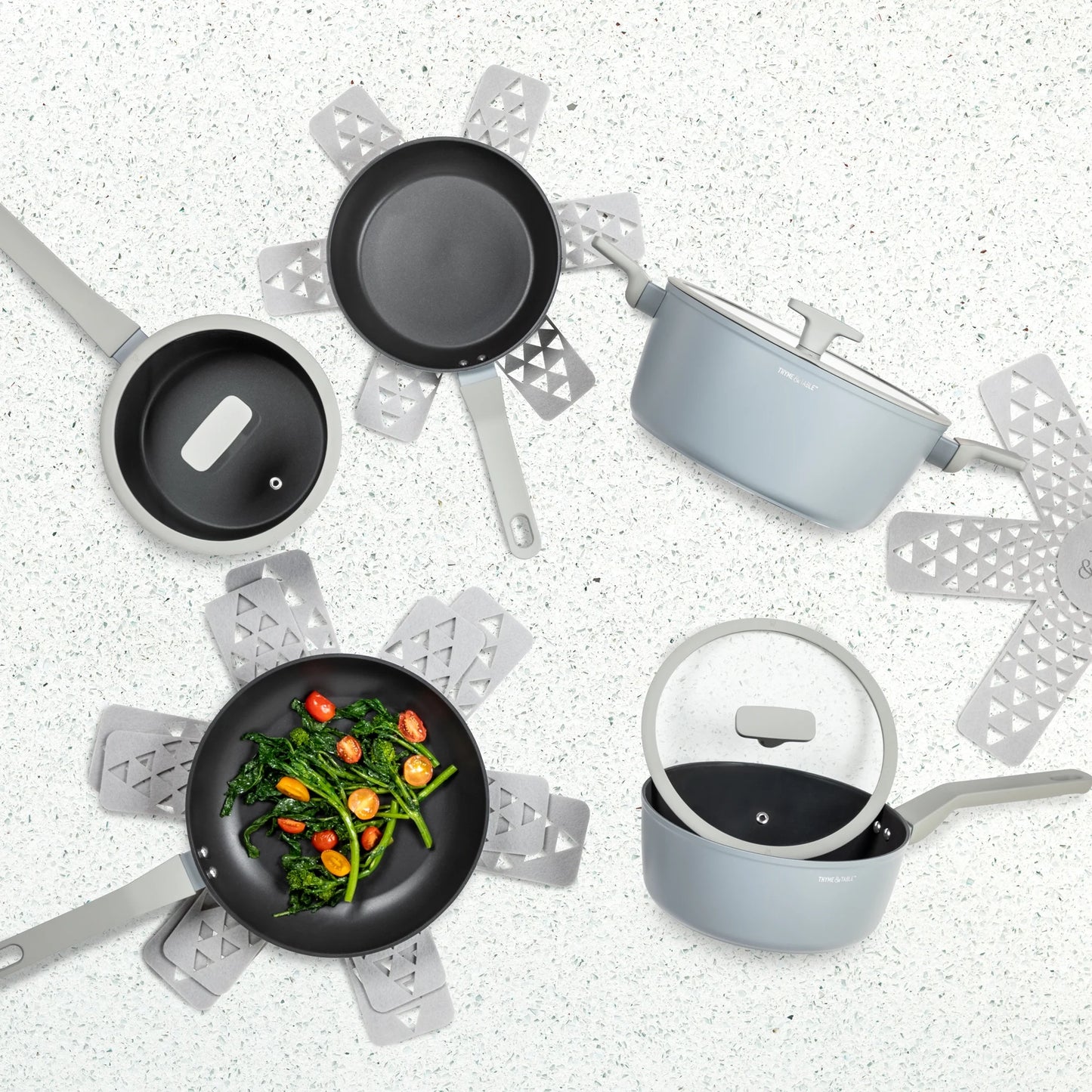 Eden 12 Piece Cookware Set Non-Stick - Cool Grey