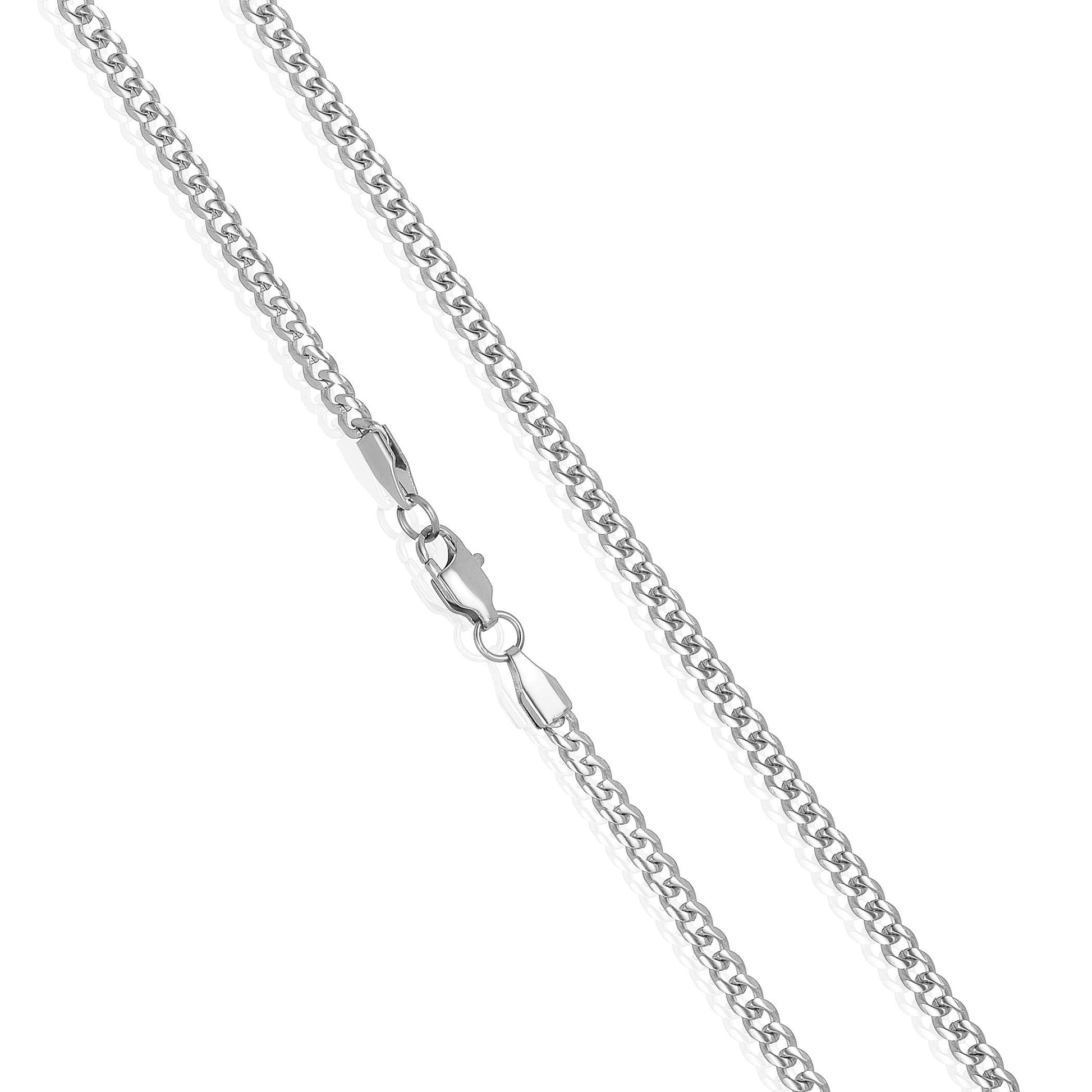 Men'S Rounded Curb Chain Stainless Steel Necklace (3.5Mm) - 22"