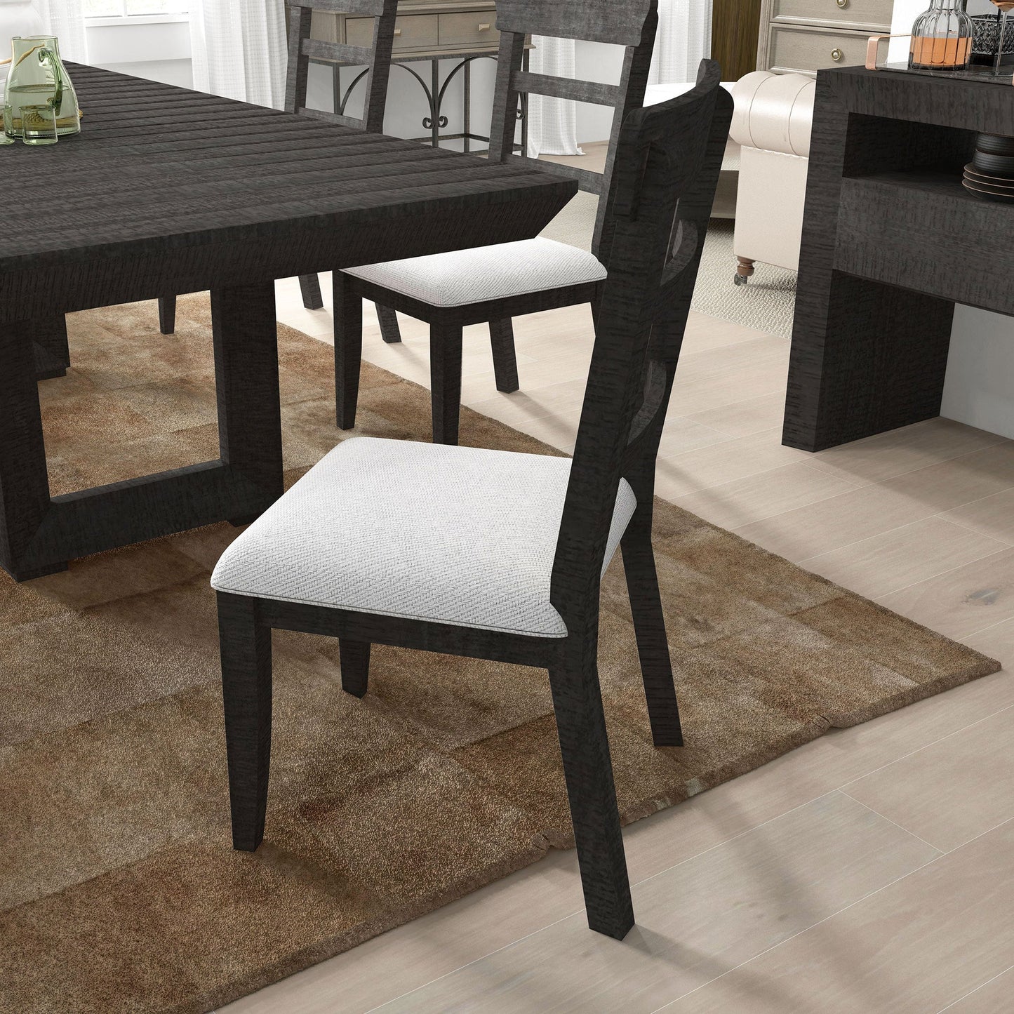 Dining Chair(19.1*24*37.4inch) Set of 2,Upholstered Cushion Seat