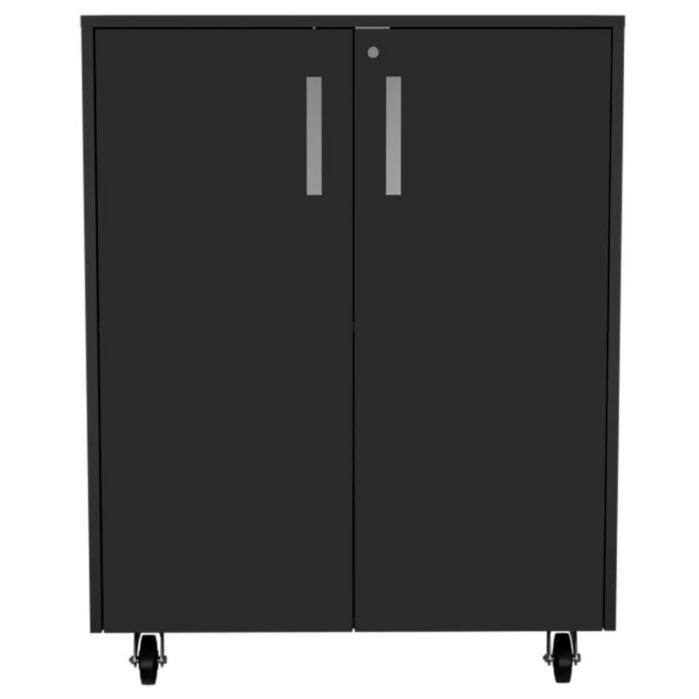 3 Drawers Storage Cabinet with Casters Lions Office, Black Wengue