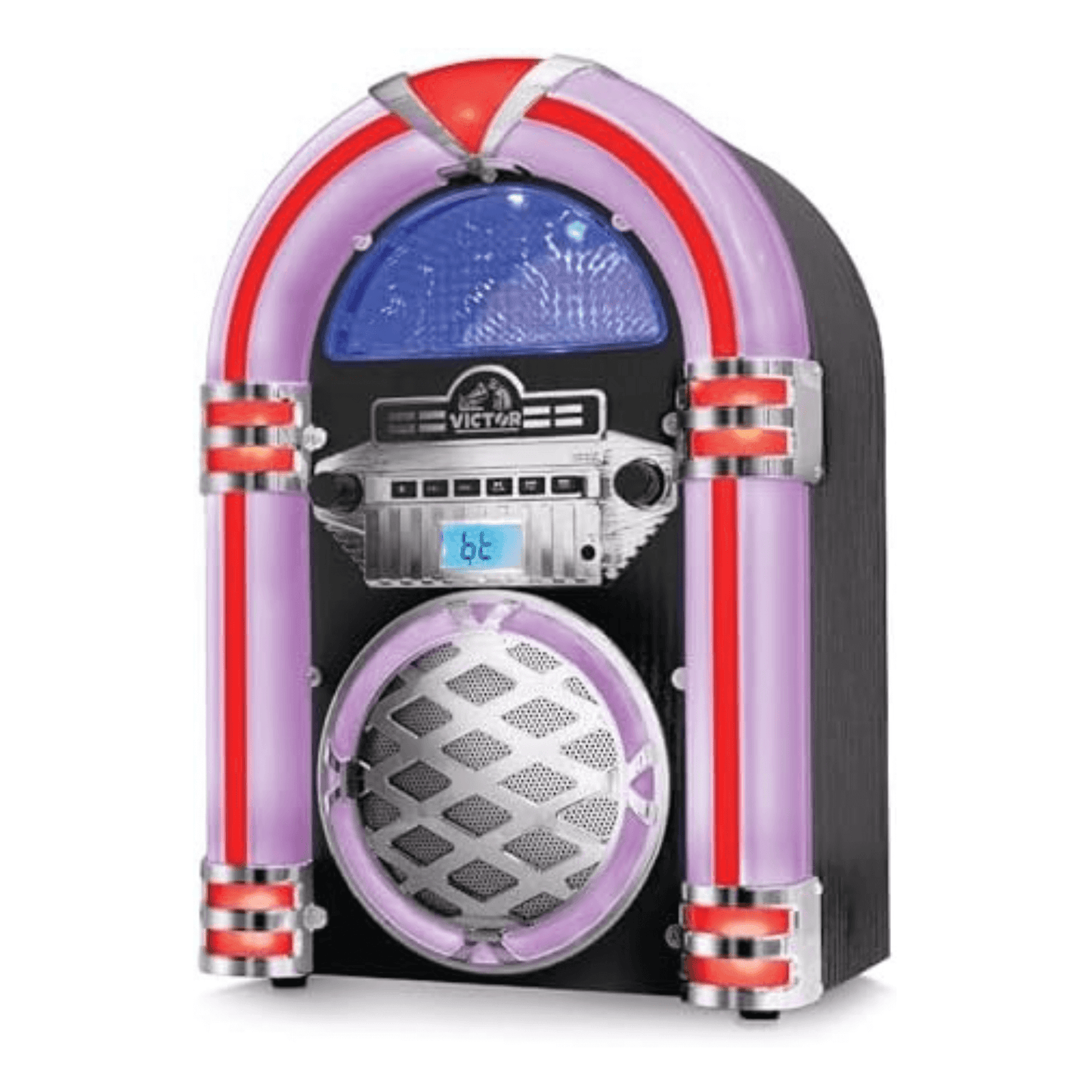 Victor Wilshire Bluetooth Jukebox with Multicolor LED Lighting and FM