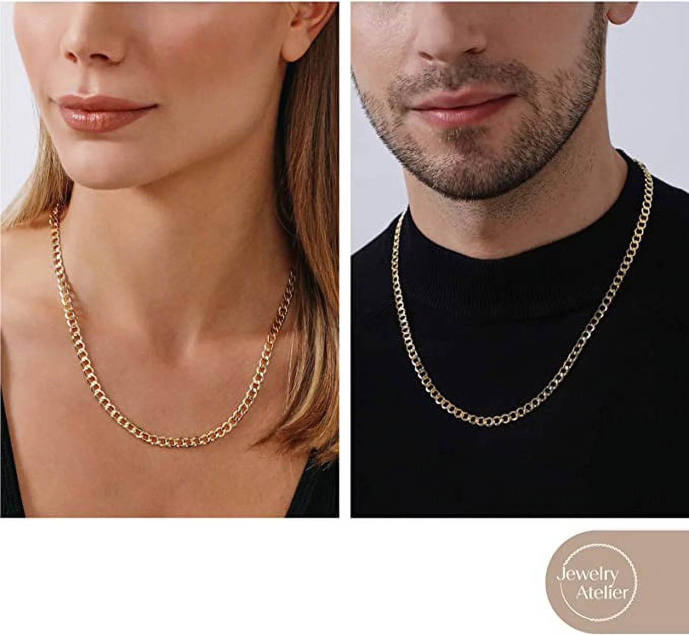 Gold Chain Necklace Collection - 14K Solid Yellow Gold Filled Miami Cuban Curb Link Chain Necklaces for Women and Men with Different Sizes (2.7Mm, 3.6Mm, 4.5Mm, or 5.5Mm)