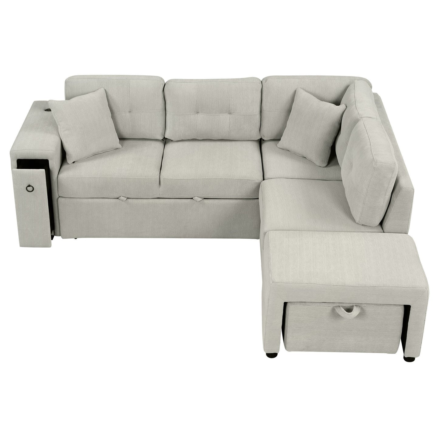 86.6" Sectional Sofa L-shaped Sofa Couch Pull-out Sofa Bed with a