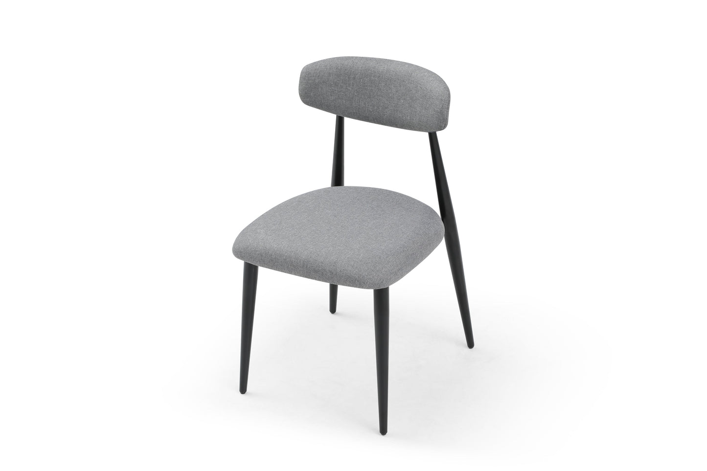 Modern Dining Chairs Set of 2, Curved Backrest Round Upholstered and