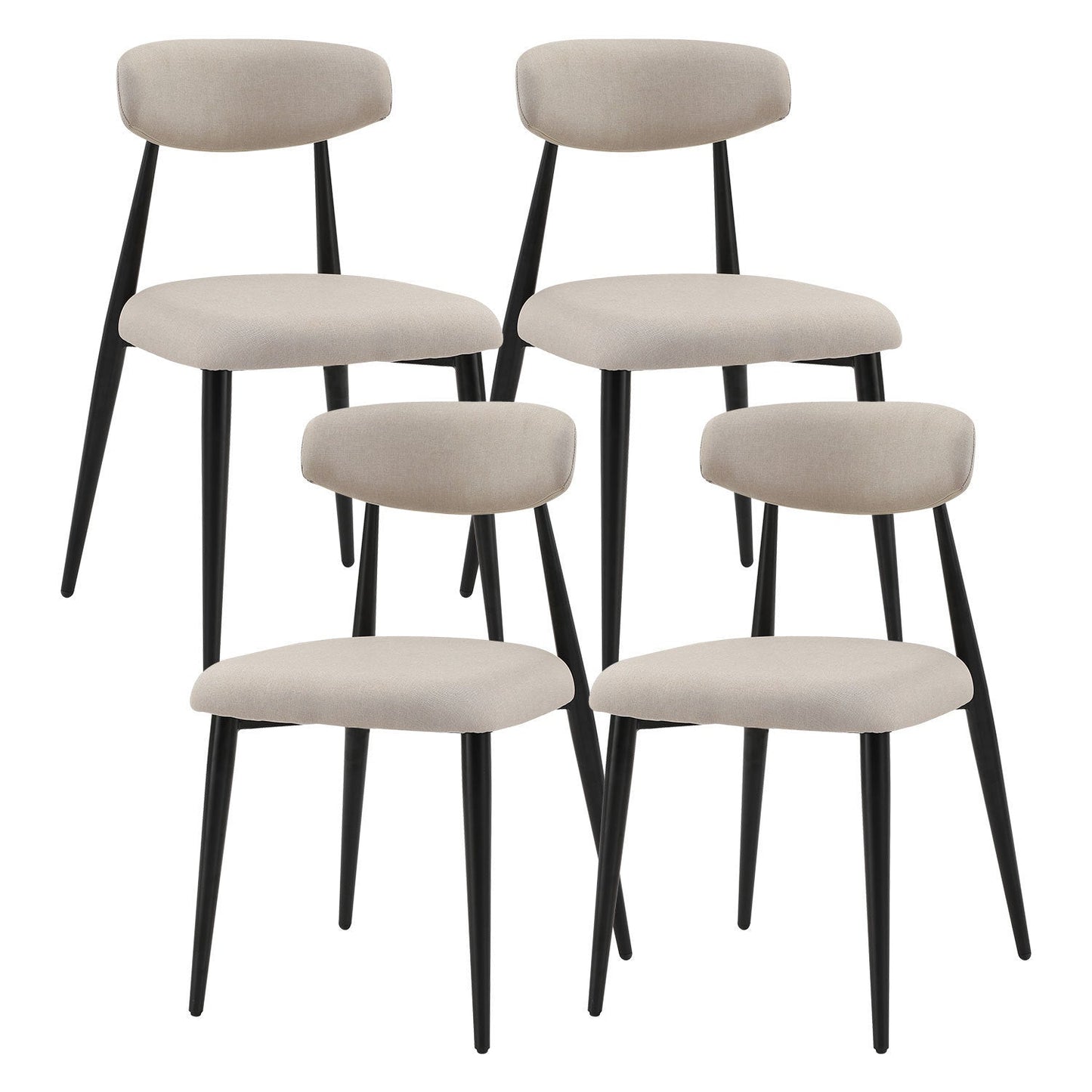 Dining Chairs set of 4, Upholstered Chairs with Metal Legs for Kitchen