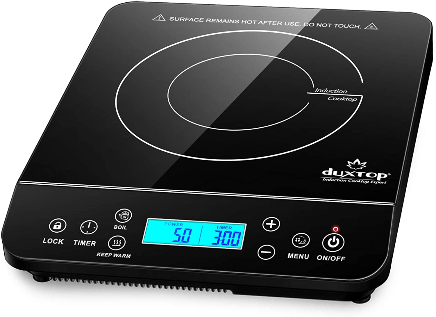 Portable Induction Cooktop, Countertop Burner Induction Hot Plate with LCD Sensor Touch 1800 Watts, Black 9610LS BT-200DZ