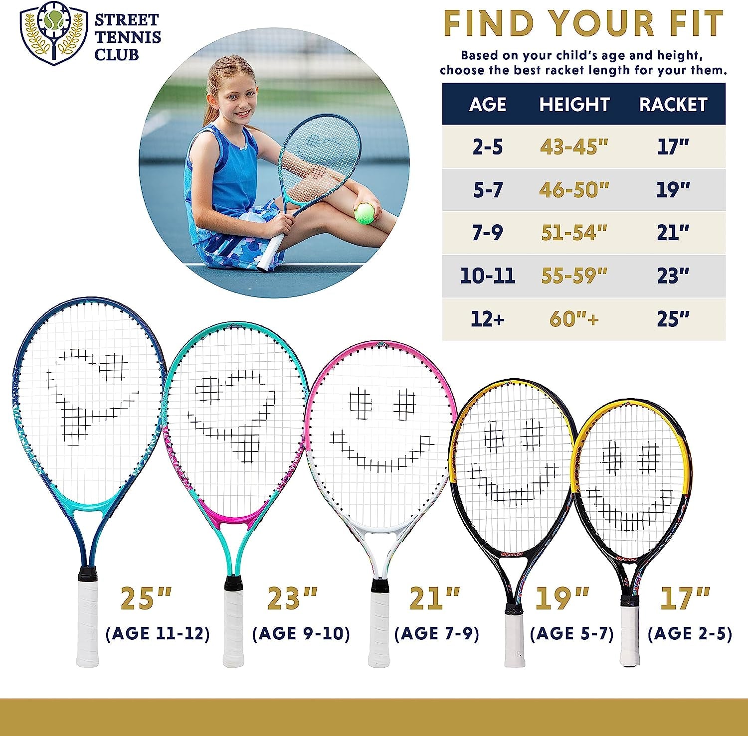 Tennis Racket for Kids by . Proper Equipment Helps You Learn Faster and Play Better!